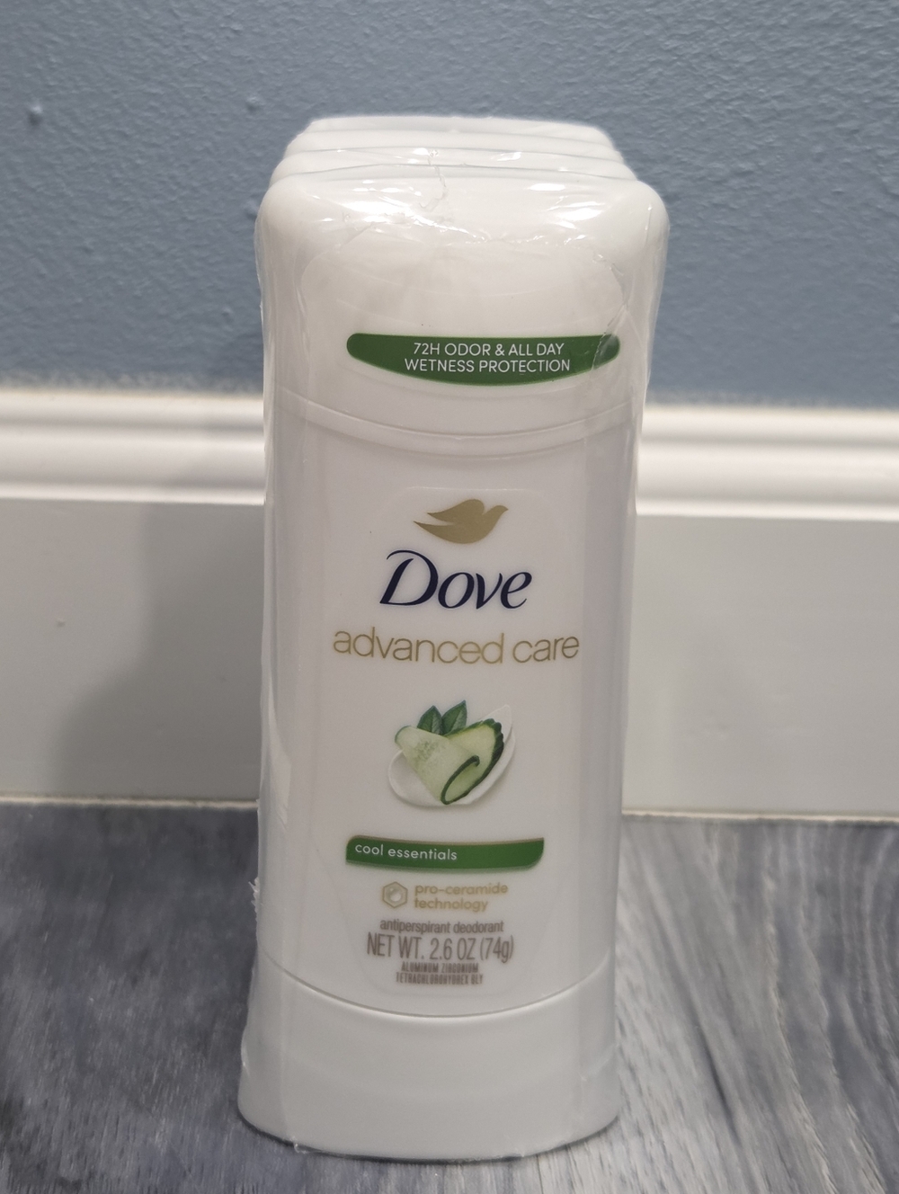 Dove NWT Advanced Care Cool Essentials Deodorant Pack of 4, 2.6oz